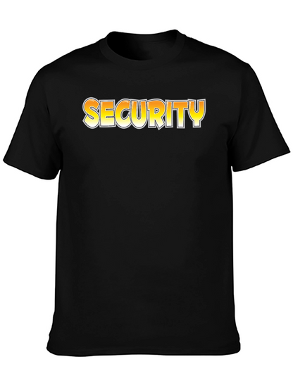 Security Graphic Tee - Black Cotton T-Shirt