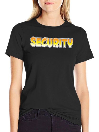 Security Graphic Tee - Black Cotton T-Shirt