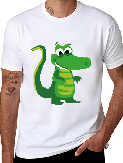 Pixel Crocodile Black T-Shirt