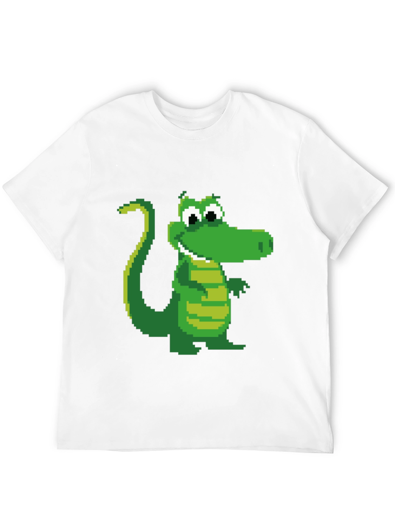 Pixel Crocodile Black T-Shirt