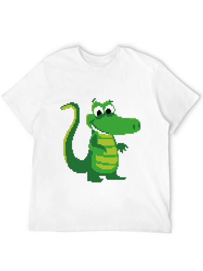 Pixel Crocodile Black T-Shirt
