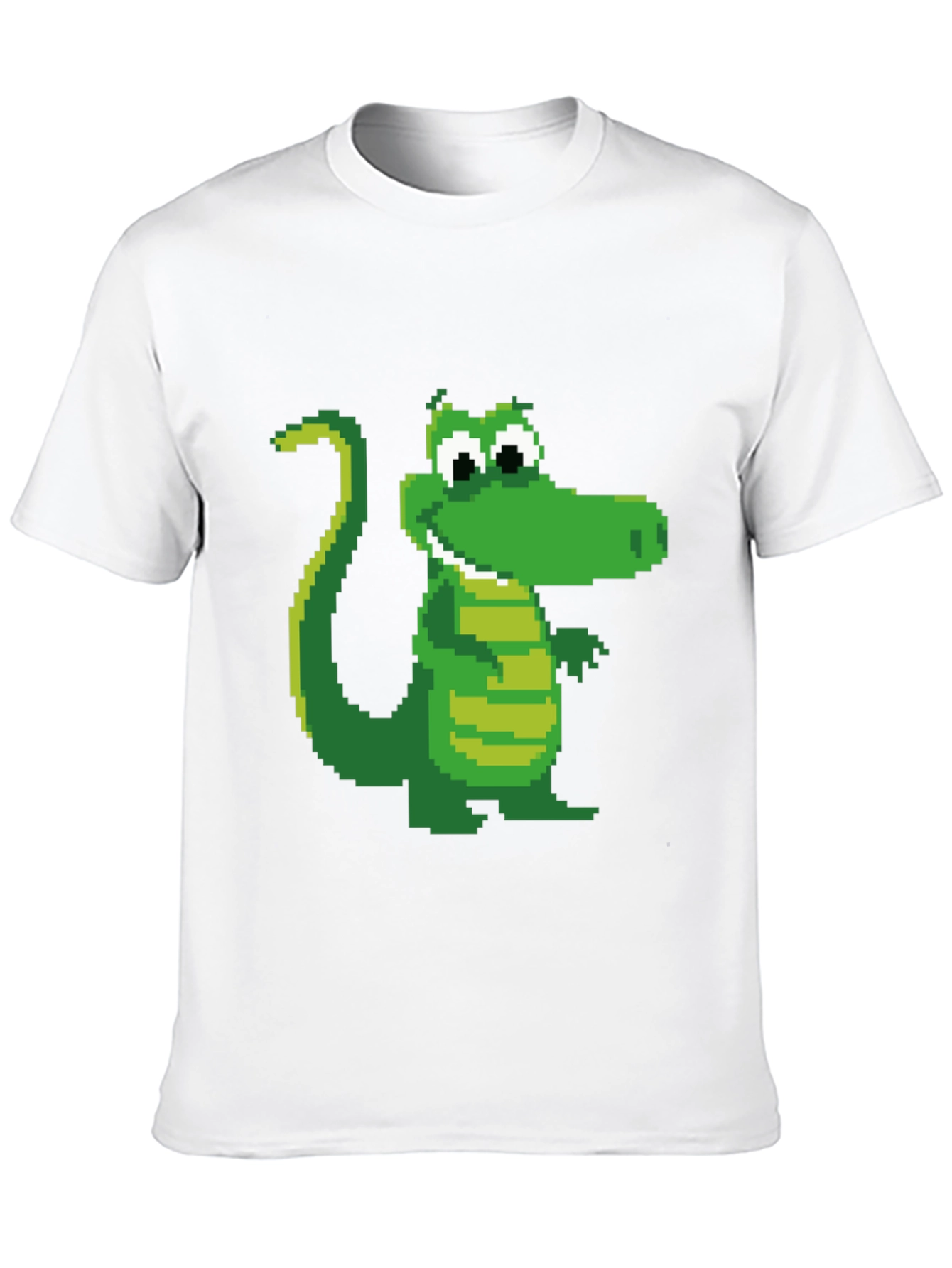 Pixel Crocodile Black T-Shirt