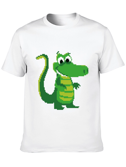 Pixel Crocodile Black T-Shirt