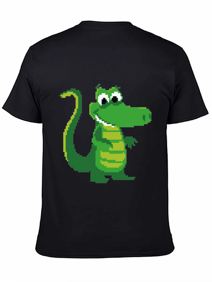 Pixel Crocodile Black T-Shirt