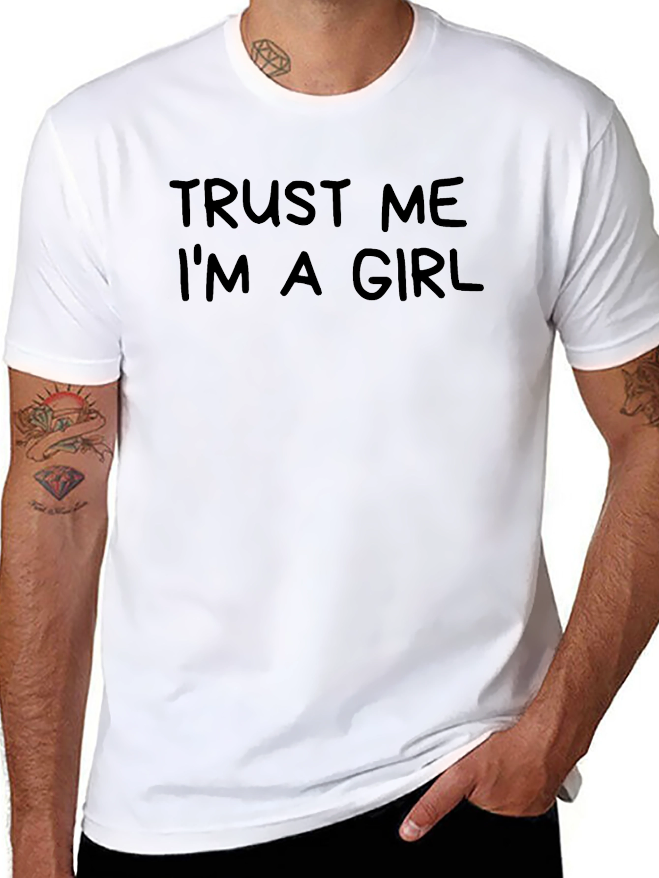 Trust Me Im A Girl Black Graphic T-Shirt