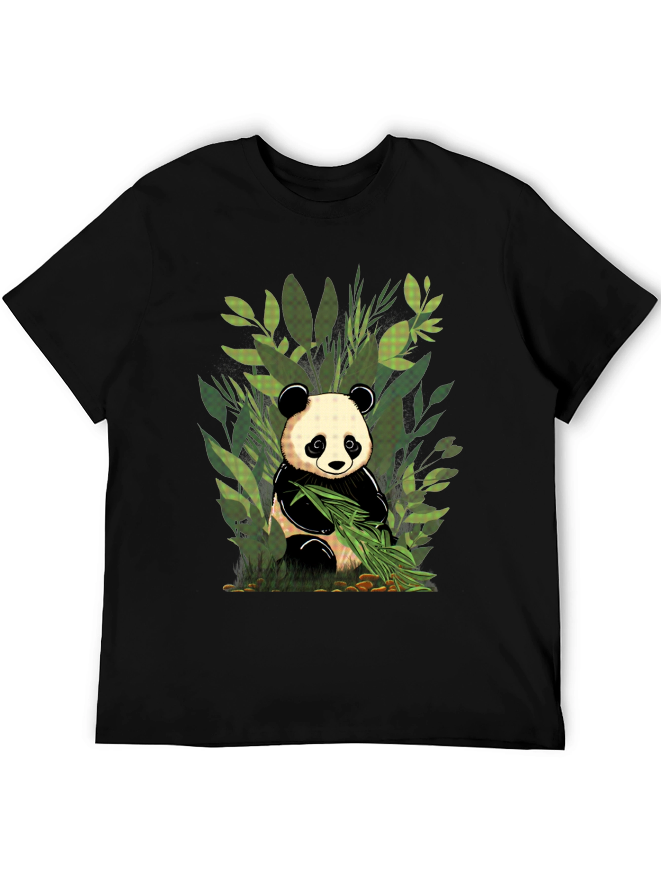 Panda Graphic Tee - Black Cotton T-Shirt