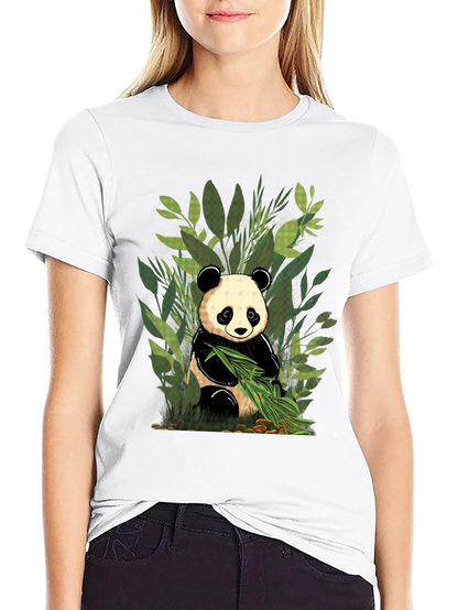 Panda Graphic Tee - Black Cotton T-Shirt