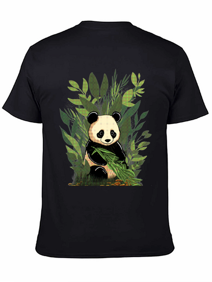 Panda Graphic Tee - Black Cotton T-Shirt
