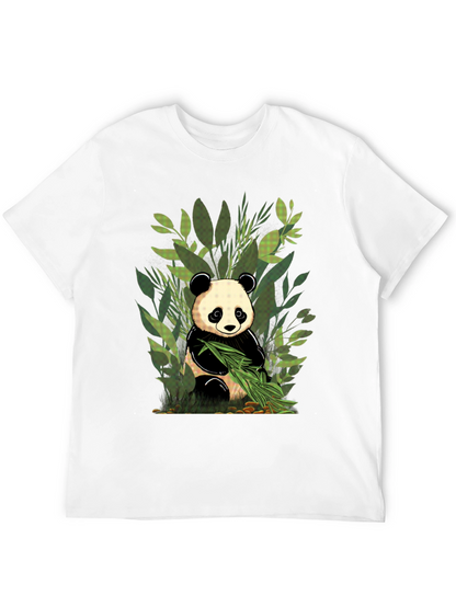 Panda Graphic Tee - Black Cotton T-Shirt