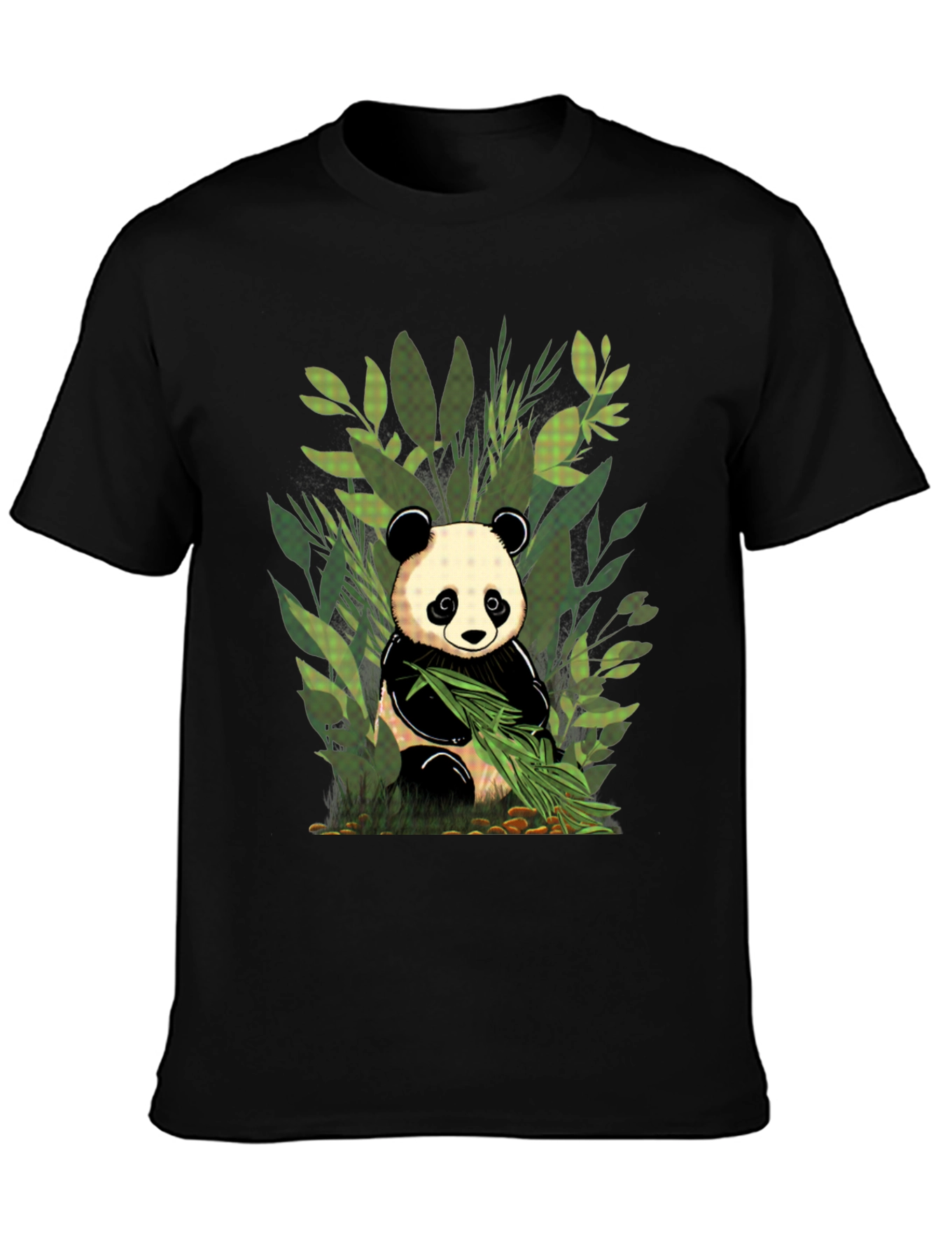 Panda Graphic Tee - Black Cotton T-Shirt