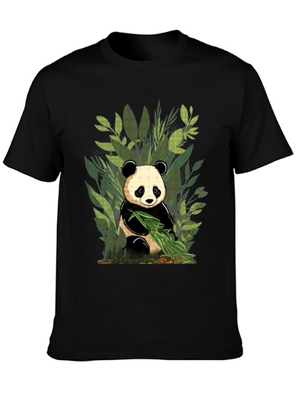 Panda Graphic Tee - Black Cotton T-Shirt