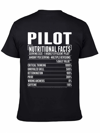 Pilot Nutritional Facts Novelty Graphic T-Shirt