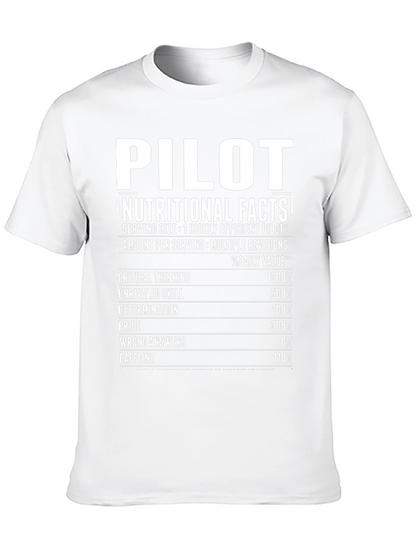 Pilot Nutritional Facts Novelty Graphic T-Shirt