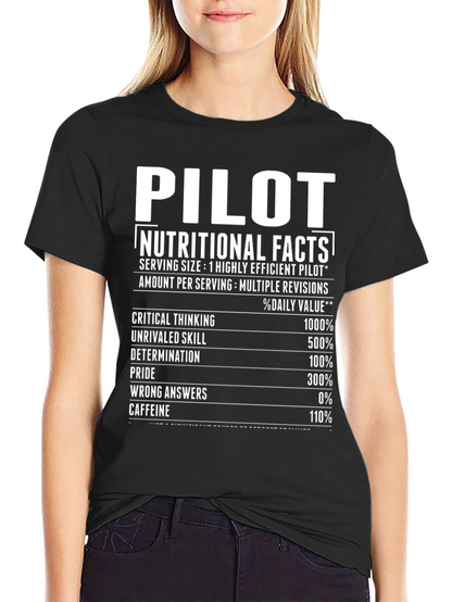 Pilot Nutritional Facts Novelty Graphic T-Shirt