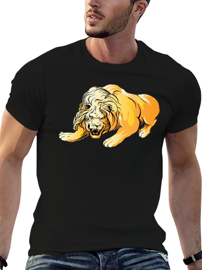 Lion Graphic T-Shirt - Bold Animal Print Tee