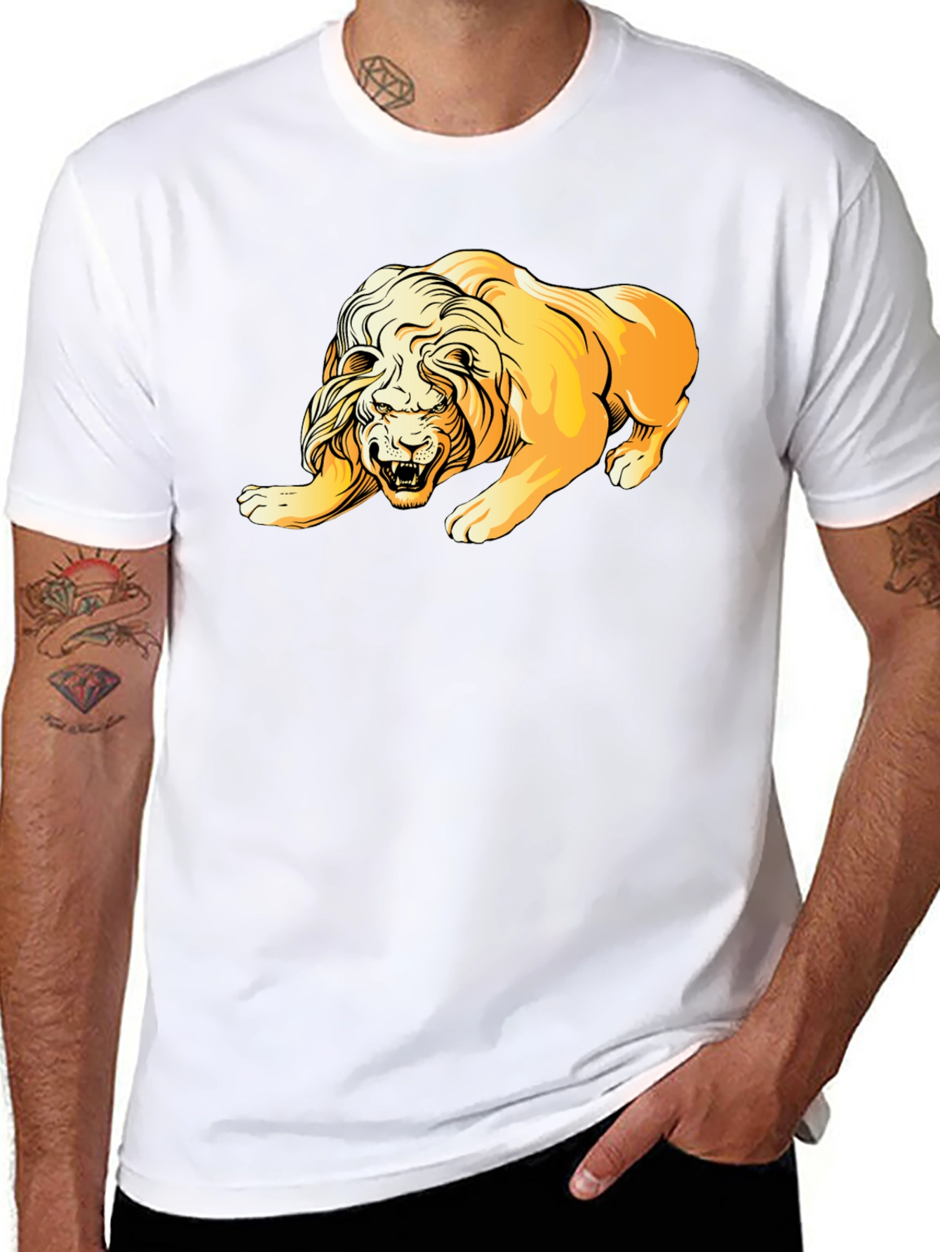 Lion Graphic T-Shirt - Bold Animal Print Tee