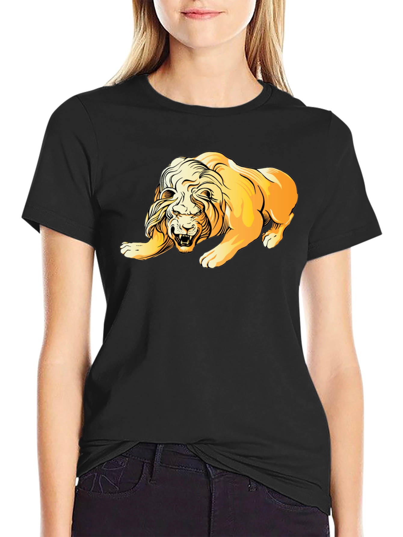 Lion Graphic T-Shirt - Bold Animal Print Tee