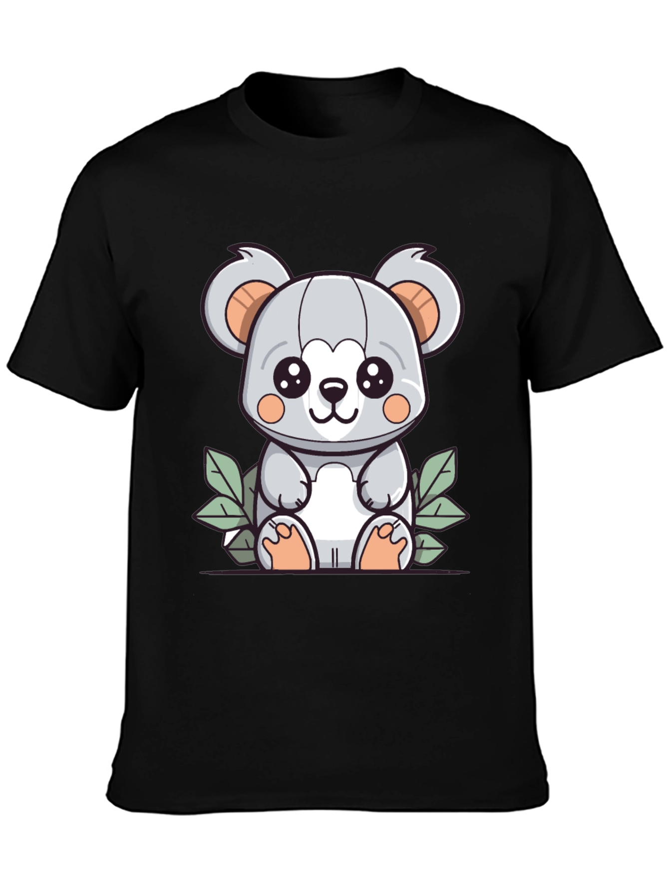 Cute Koala Graphic T-Shirt - Black Cotton Tee