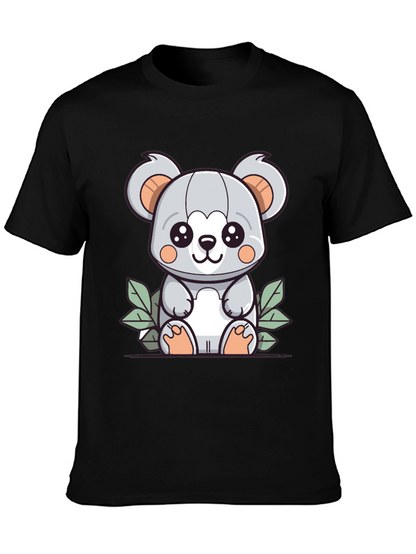 Cute Koala Graphic T-Shirt - Black Cotton Tee