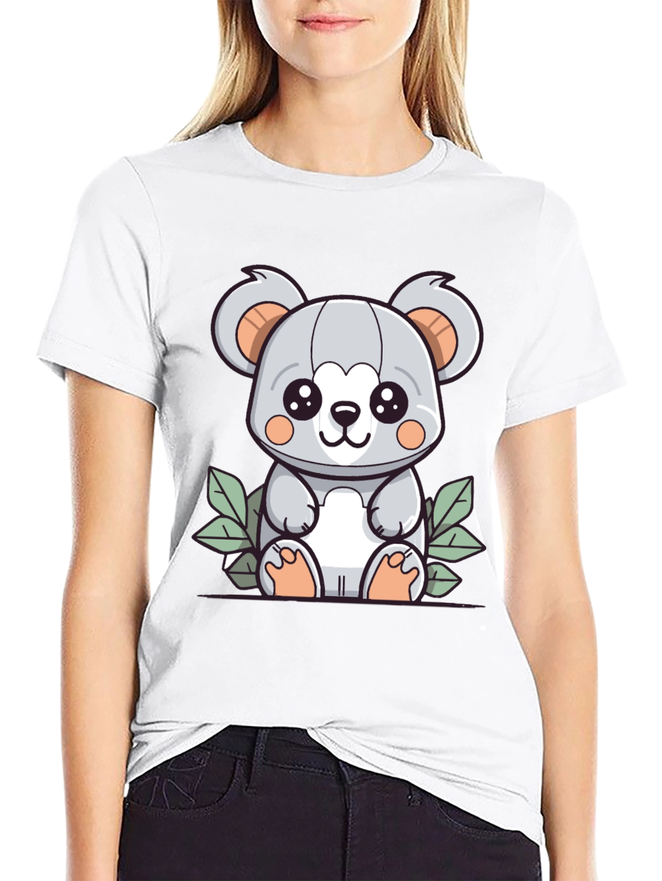 Cute Koala Graphic T-Shirt - Black Cotton Tee