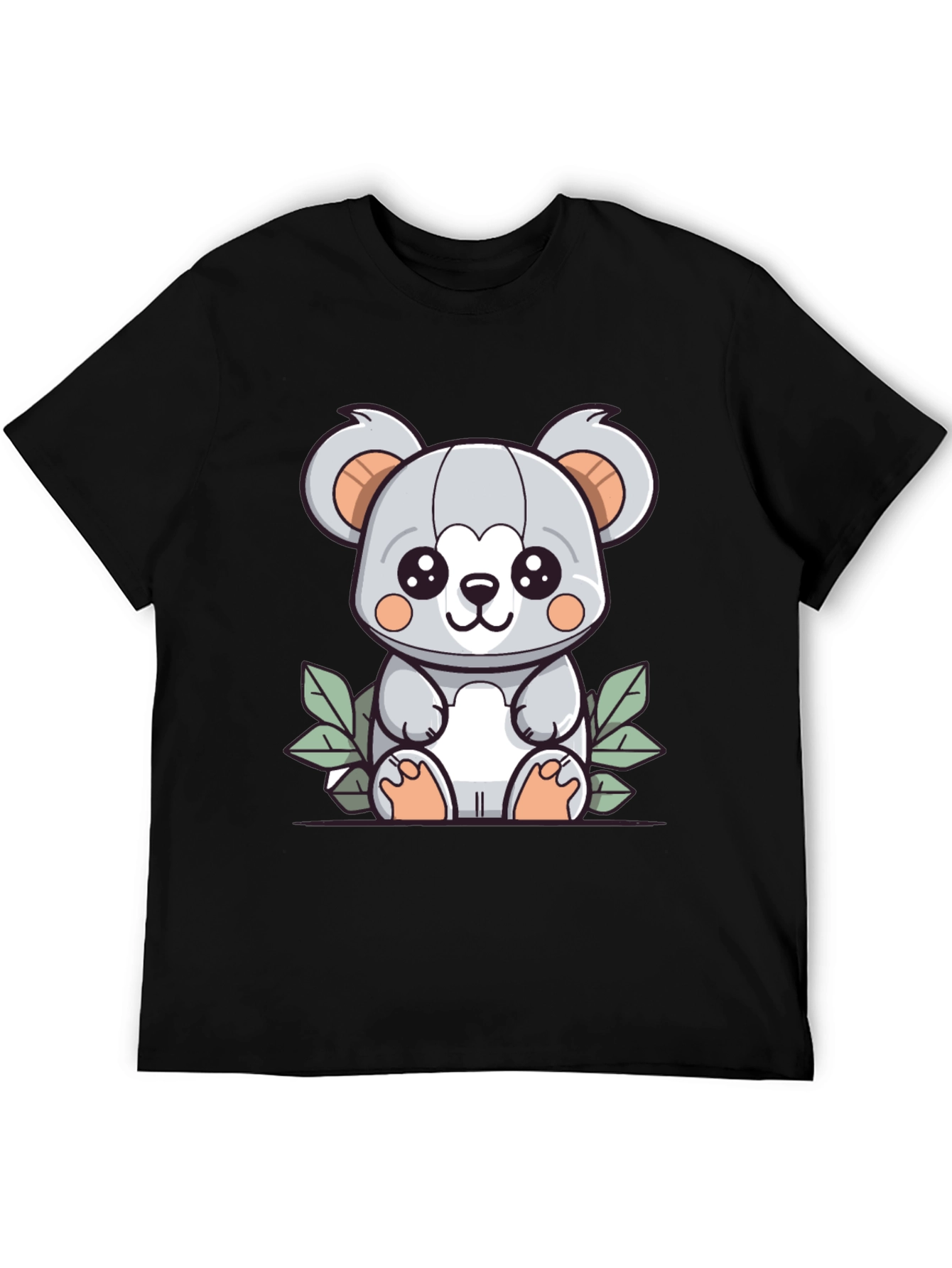 Cute Koala Graphic T-Shirt - Black Cotton Tee