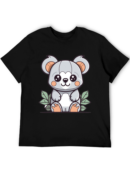 Cute Koala Graphic T-Shirt - Black Cotton Tee
