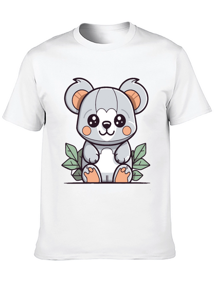 Cute Koala Graphic T-Shirt - Black Cotton Tee