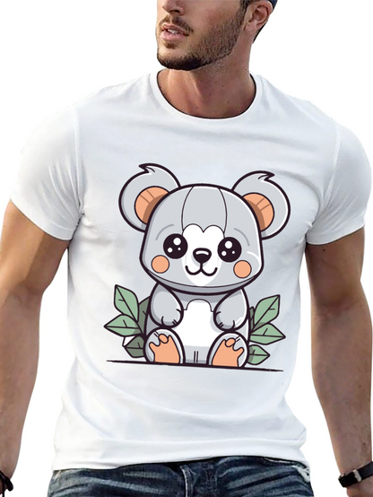 Cute Koala Graphic T-Shirt - Black Cotton Tee