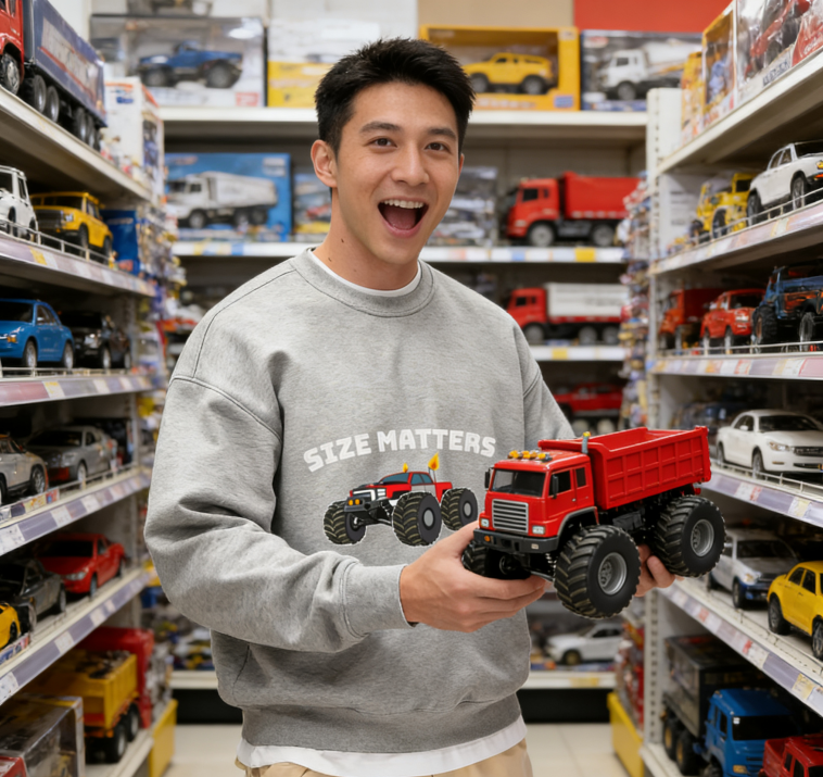 "Size Matters" Monster Truck Graphic Crewneck