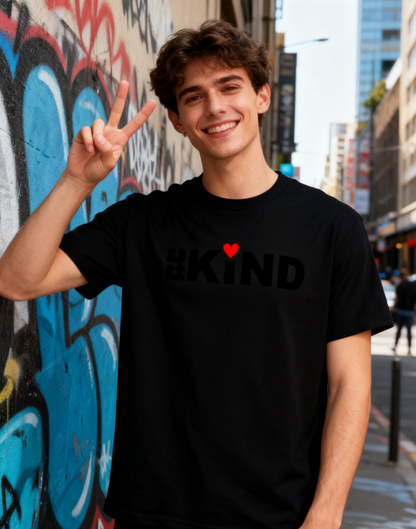 Be Kind Heart Graphic T-Shirt - 100% Cotton, Kindness-Driven Tee for Daily Life & Community Events