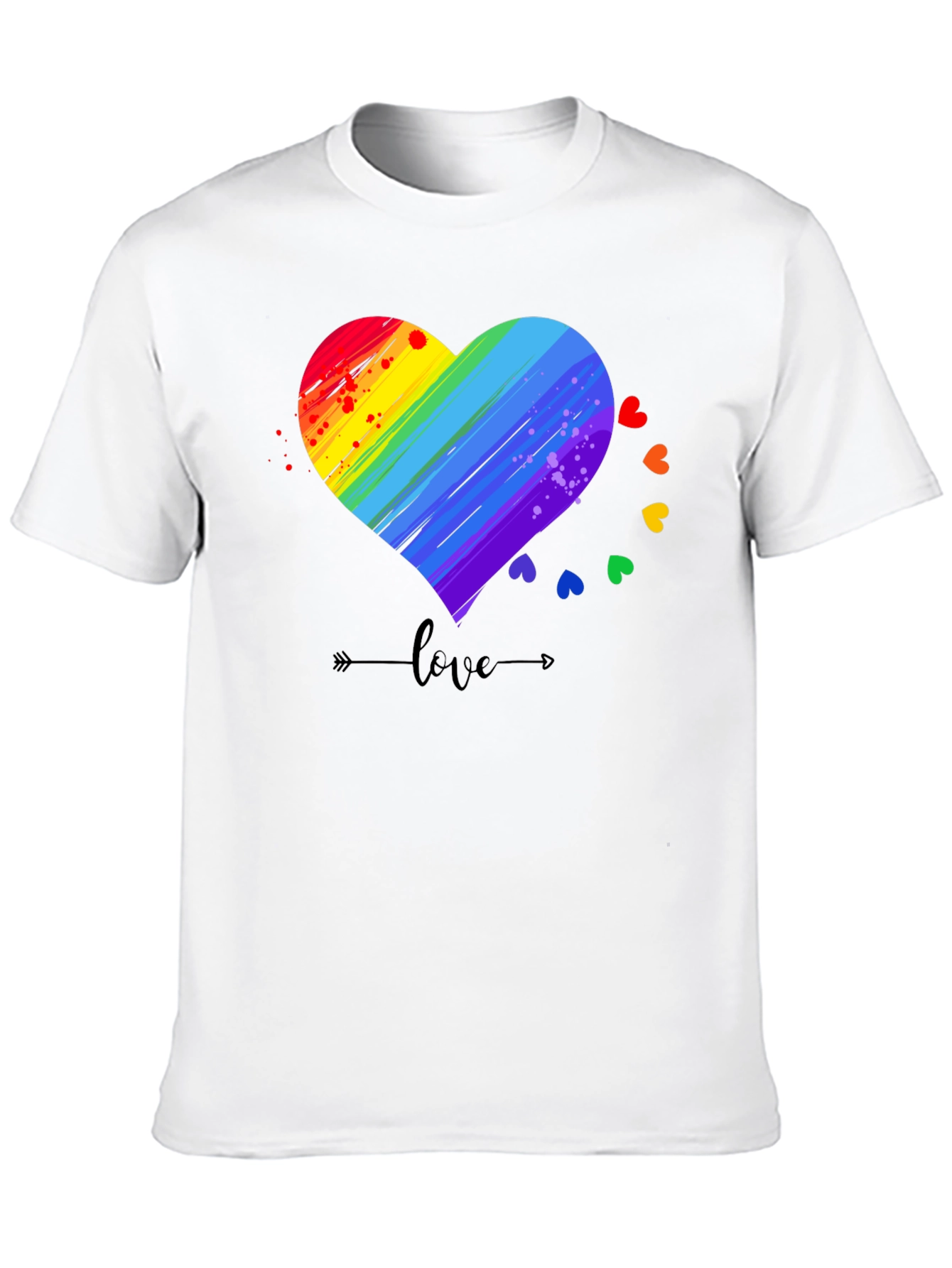 Rainbow Heart Love T-Shirt LGBT Pride Tee
