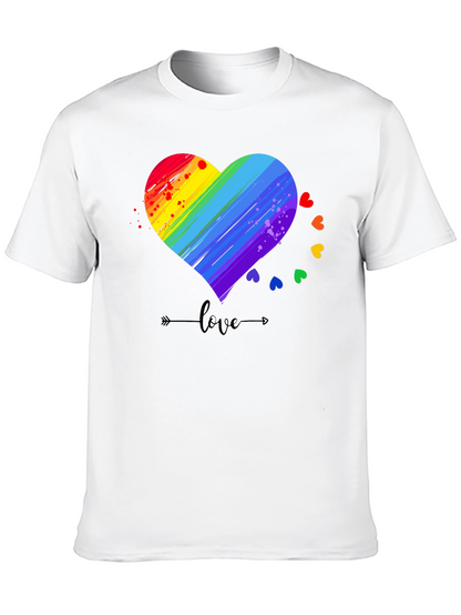 Rainbow Heart Love T-Shirt LGBT Pride Tee