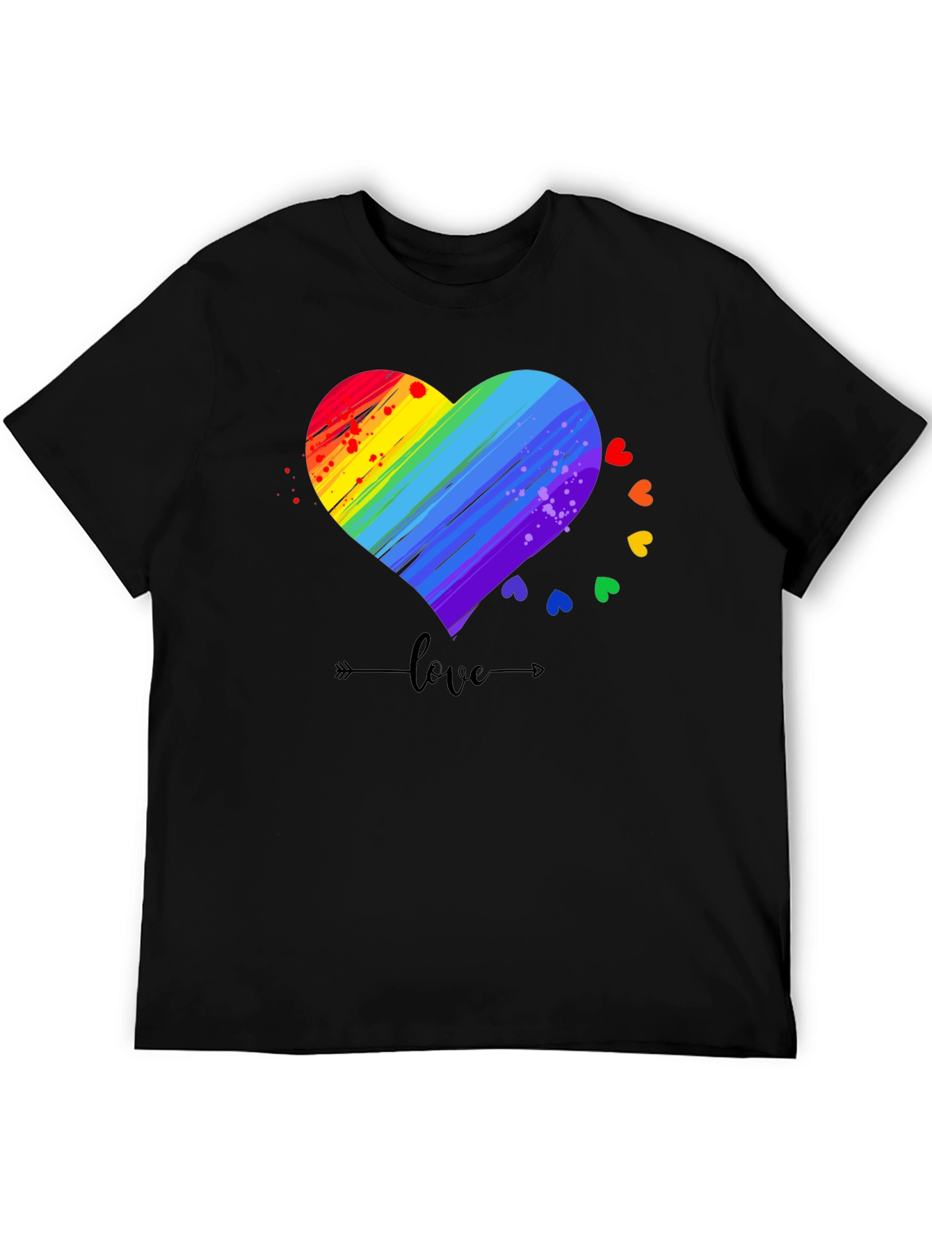 Rainbow Heart Love T-Shirt LGBT Pride Tee