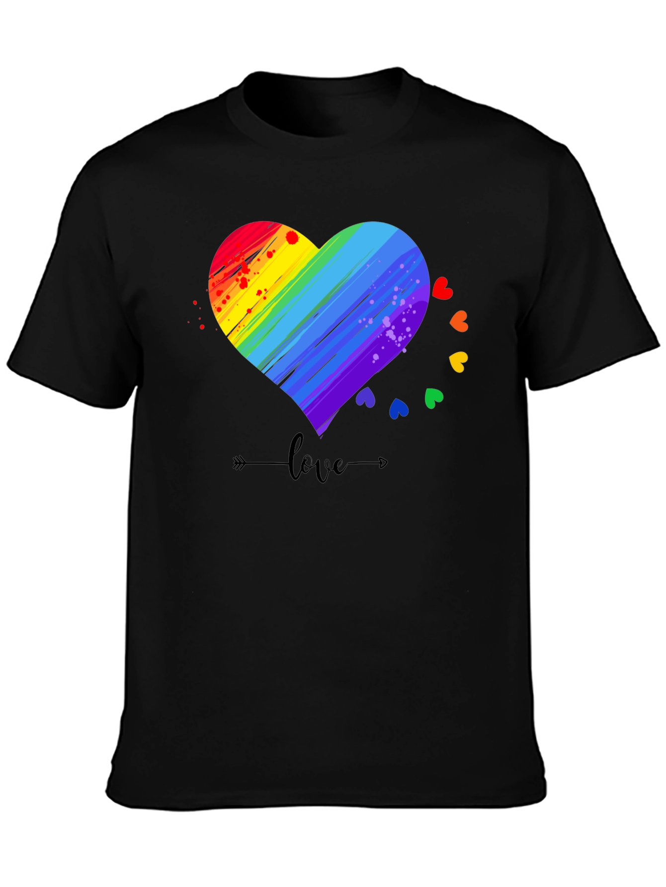 Rainbow Heart Love T-Shirt LGBT Pride Tee