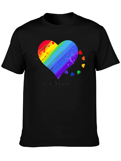 Rainbow Heart Love T-Shirt LGBT Pride Tee