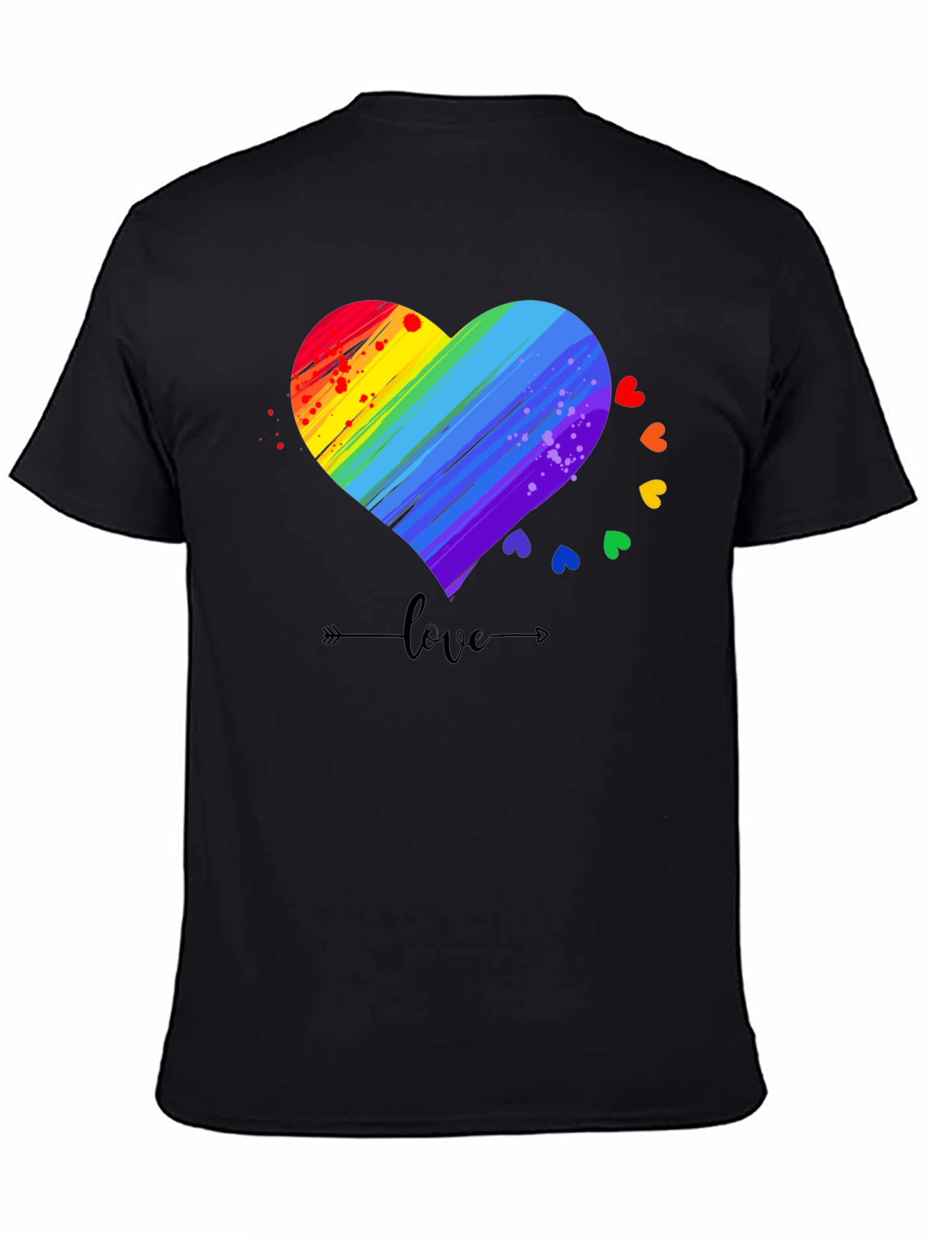 Rainbow Heart Love T-Shirt LGBT Pride Tee
