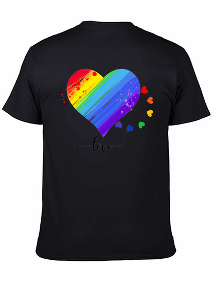 Rainbow Heart Love T-Shirt LGBT Pride Tee