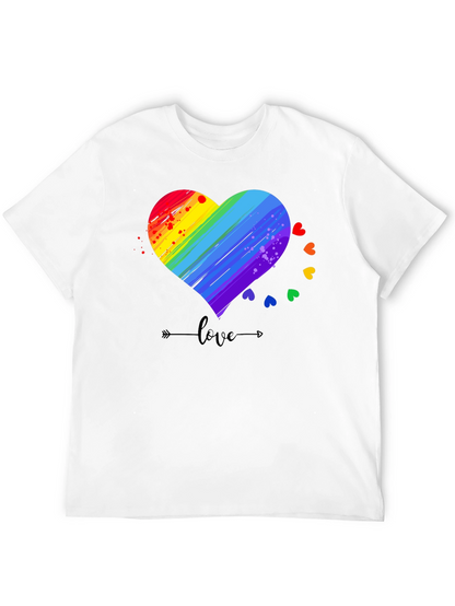 Rainbow Heart Love T-Shirt LGBT Pride Tee
