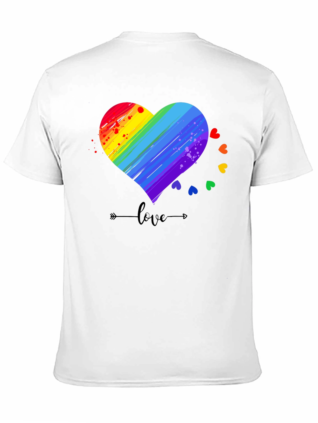 Rainbow Heart Love T-Shirt LGBT Pride Tee