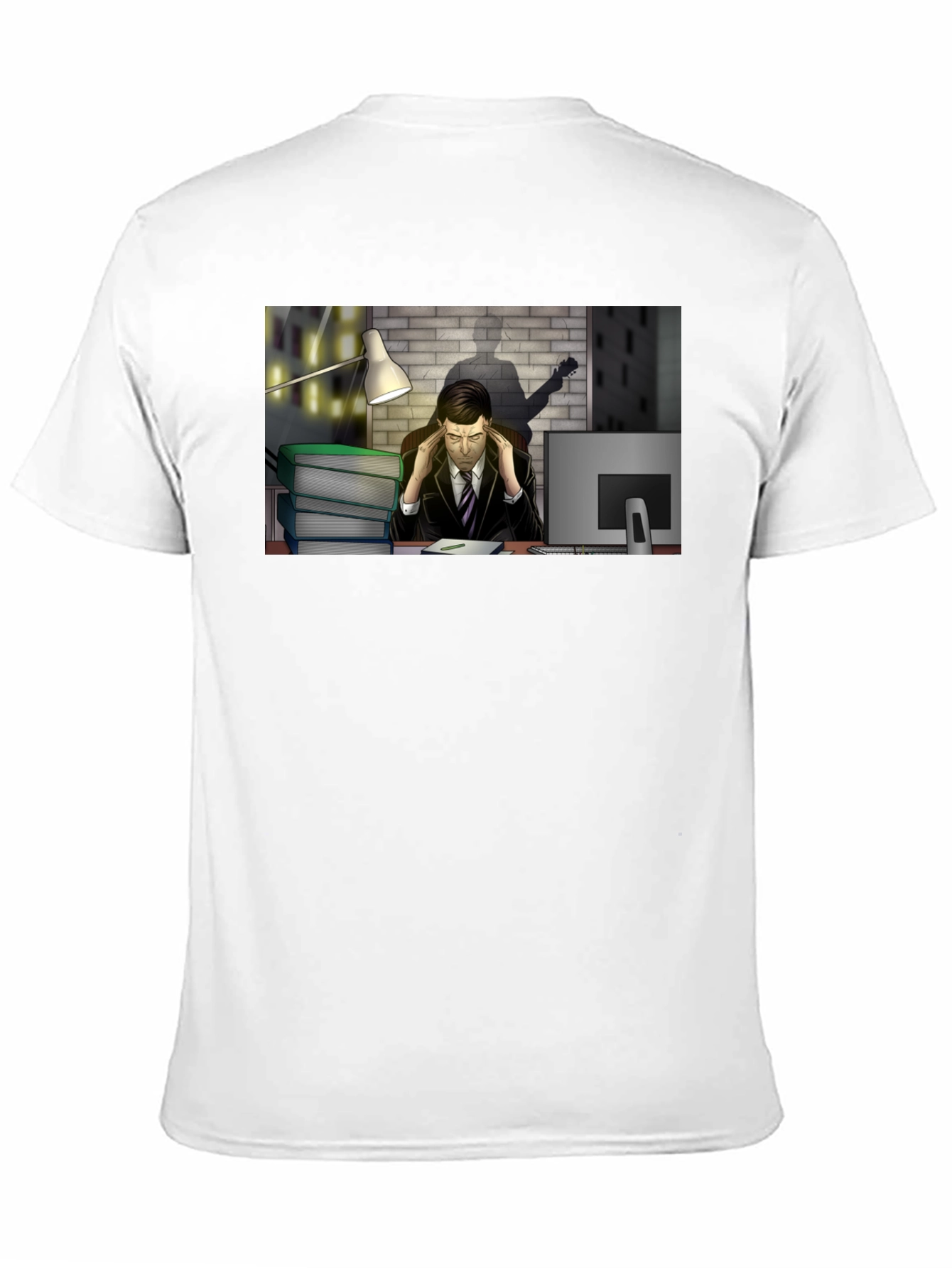 Stressed Man at Desk Graphic Tee