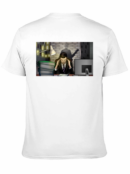 Stressed Man at Desk Graphic Tee