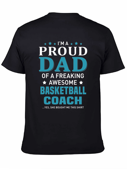 Proud Dad Basketball Coach Graphic Tee