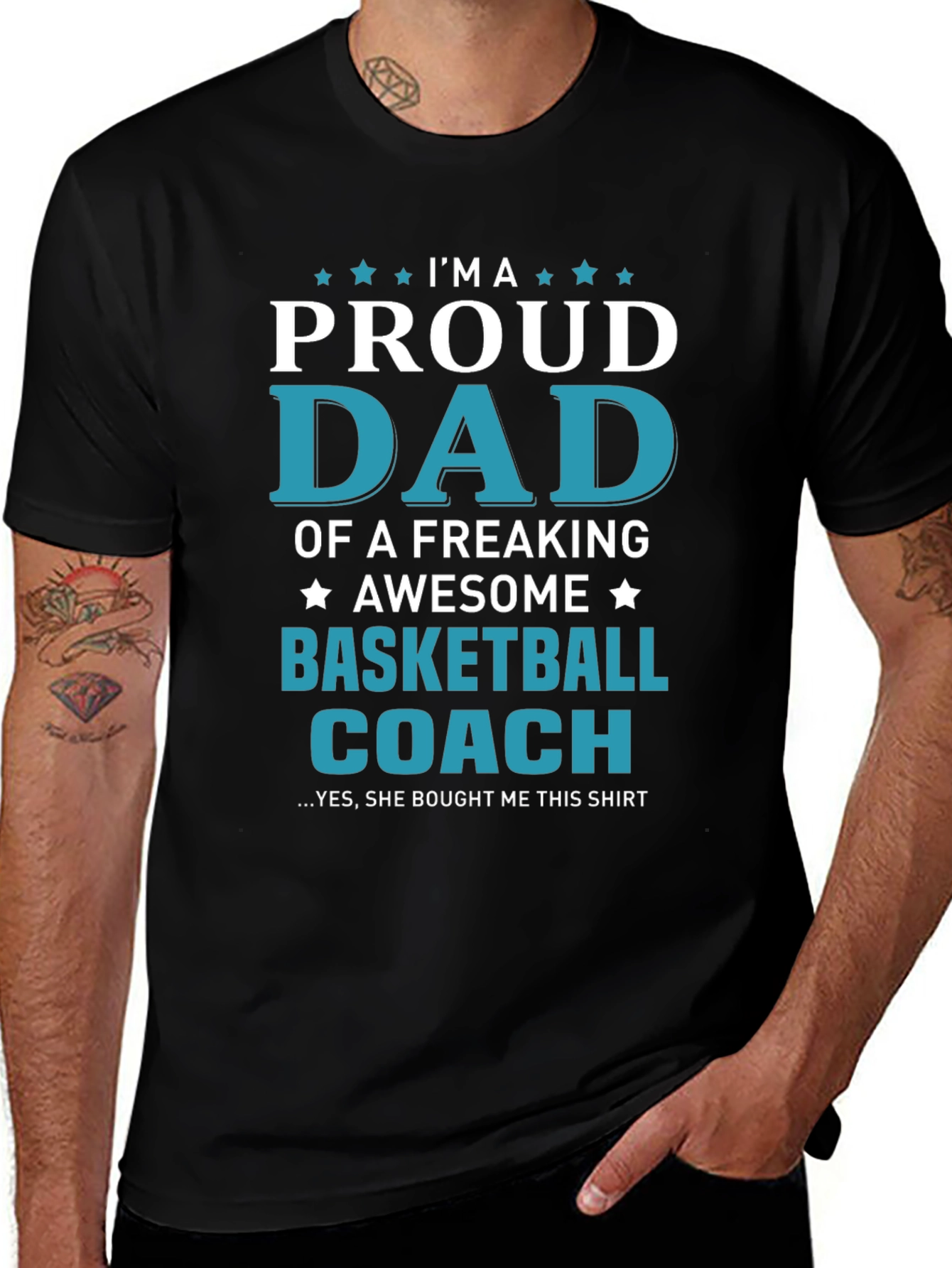 Proud Dad Basketball Coach Graphic Tee