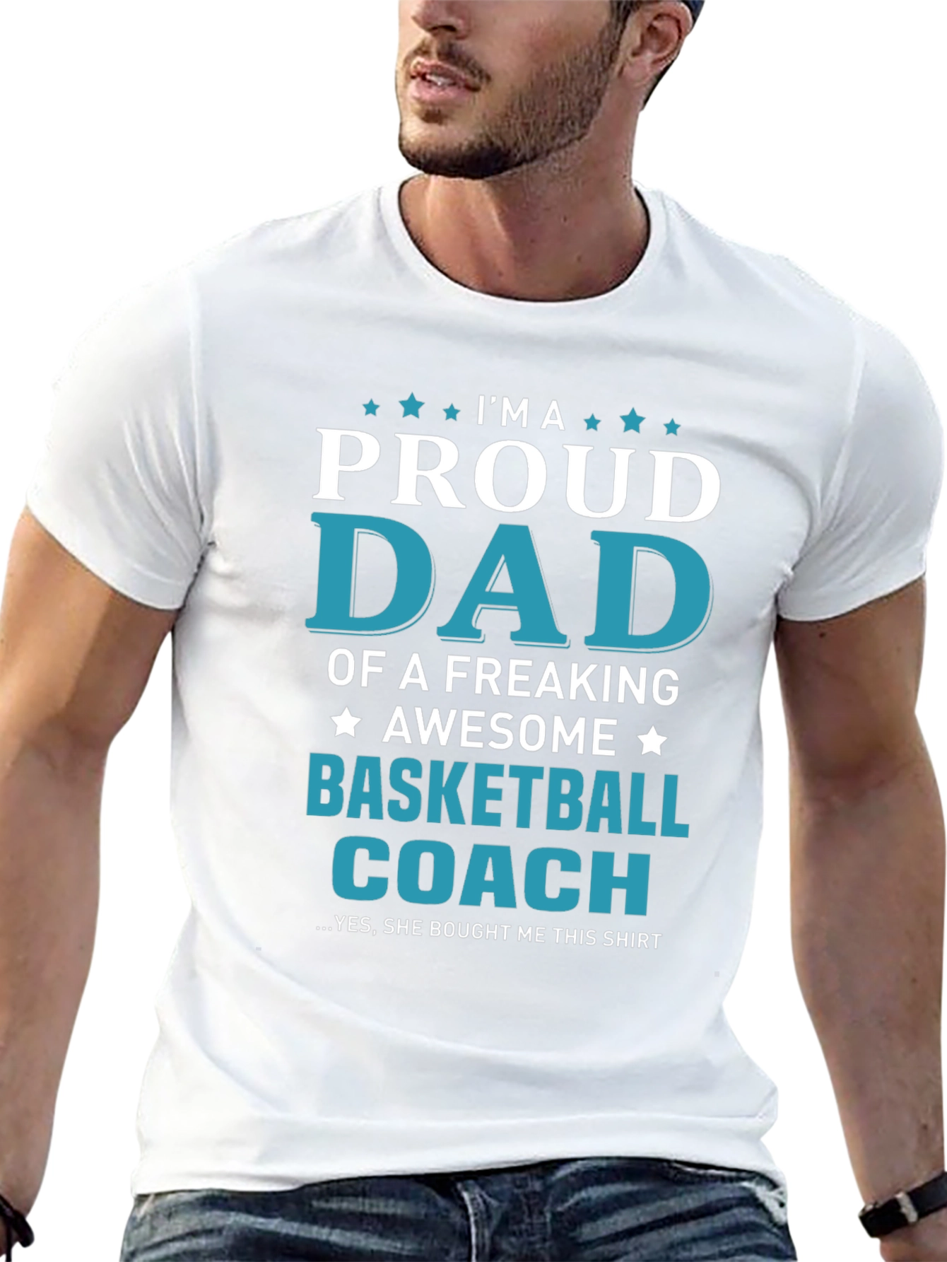 Proud Dad Basketball Coach Graphic Tee