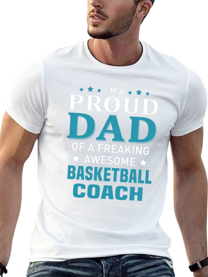 Proud Dad Basketball Coach Graphic Tee