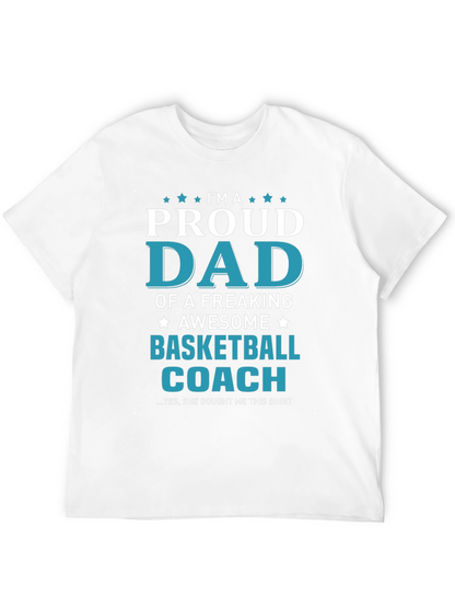 Proud Dad Basketball Coach Graphic Tee