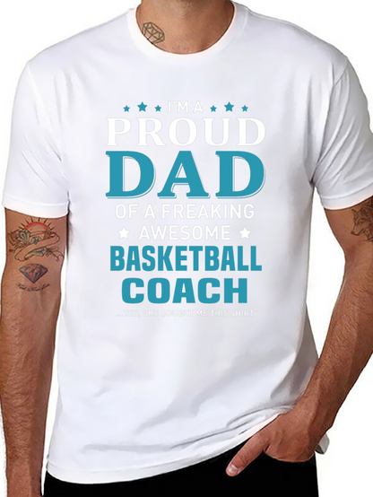 Proud Dad Basketball Coach Graphic Tee