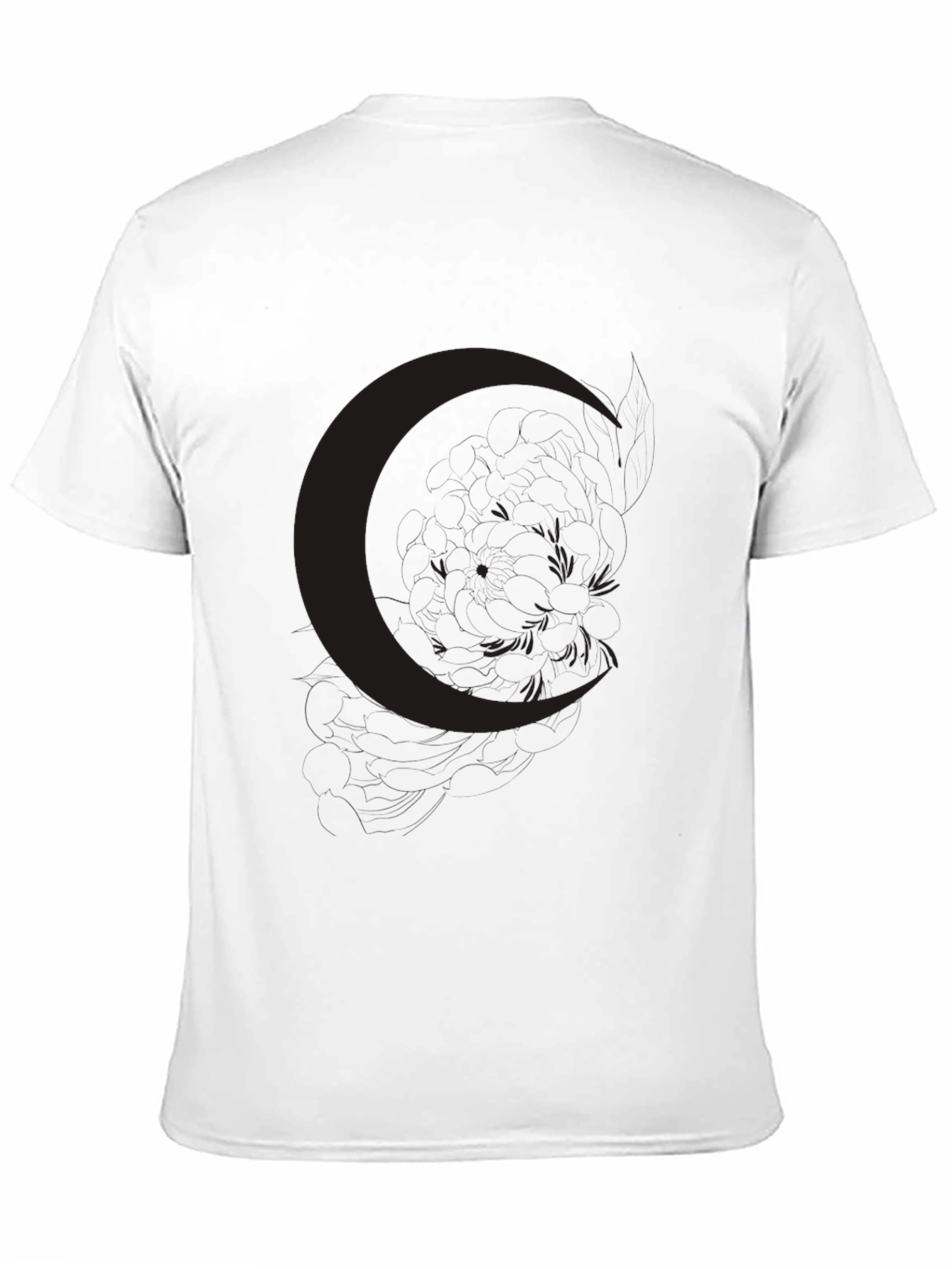 Mens Black Crescent Moon Graphic Tee