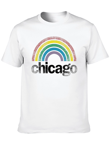 Chicago Rainbow Retro Graphic T-Shirt