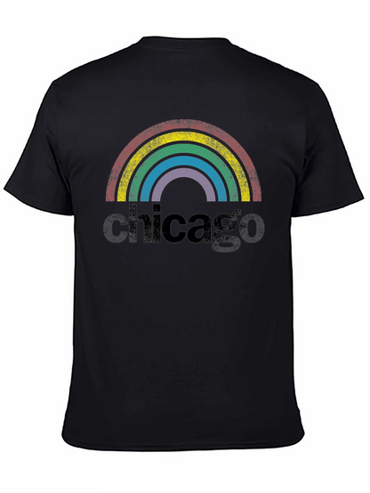 Chicago Rainbow Retro Graphic T-Shirt